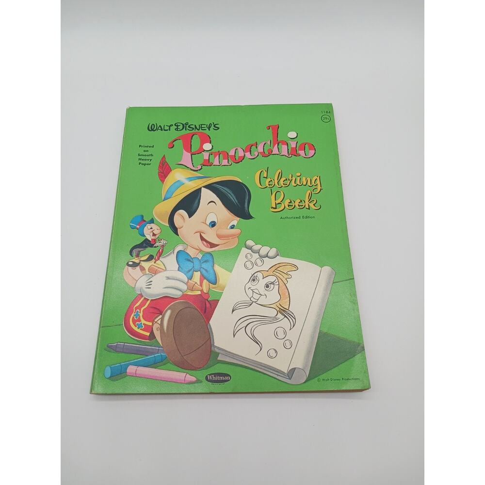 Vintage 1961 Walt Disney Pinocchio Coloring Book Whitman 1184 Frank McSavage
